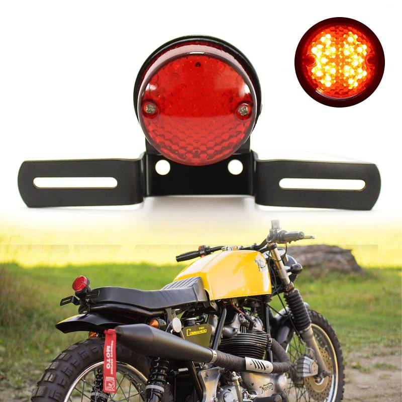 JMTBNO Motorrad Rücklicht 30 LED Motorrad Kennzeichen Lampe Bremslicht Kotflügel für Custom Chopper Bobber Cruise Scooter ATV von JMTBNO