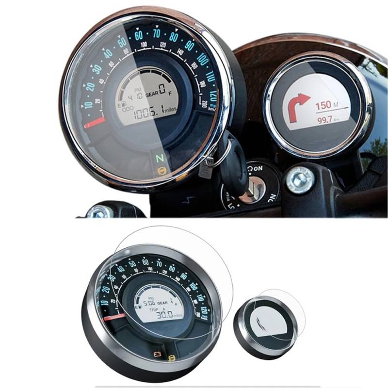 JNCGESW für Royal Enfield Scram 411 2022- /Enfield Super Meteor 650 2023-,Motorrad-Kratzcluster-Bildschirm-Armaturenbrett-Schutzinstrumentenfolie von JNCGESW