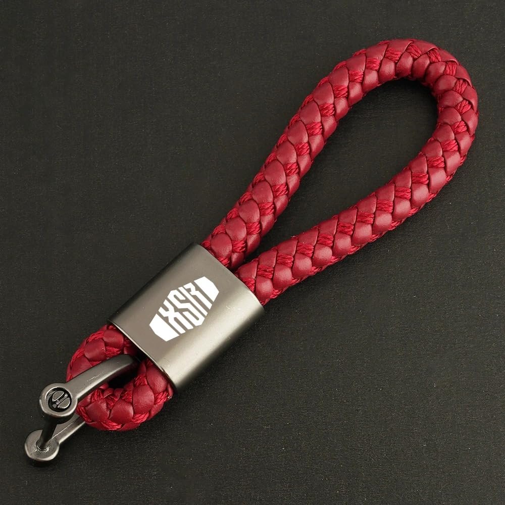 JNCGESW für Yamaha XSR700 XSR900 XSR 700 900 2015-2023 (Deep Red),Mit Logo XSR Motorrad Schlüsselanhänger Schlüsselanhänger Schlüsselanhänger Lanyard Kette Schlüsselanhänger von JNCGESW