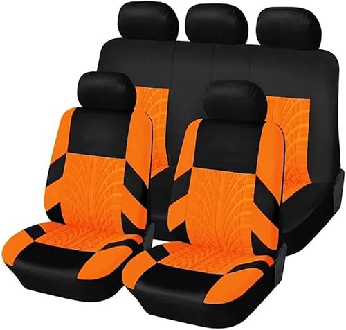 JNHGSHUAISDF Autositzbezug Autositzbezüge for Q60, Schutzbezug for vorne und hinten mit Airbag-Kompatibilität, Autositzbezüge, Sitzkissenschutz, Rot/F(Orange/D) von JNHGSHUAISDF