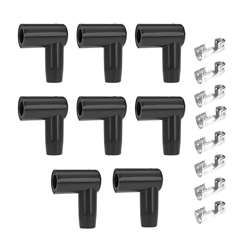 JNNJ 16Pcs Gummi-Zündkerzenmanschette Satz, 90 Grad Verteiler Zündkerzenstecker, Zündkerzen-Zündkabel HEI-Verteiler, Zündkerzenspulenkabelschuh für 6-10 mm Drähte von JNNJ