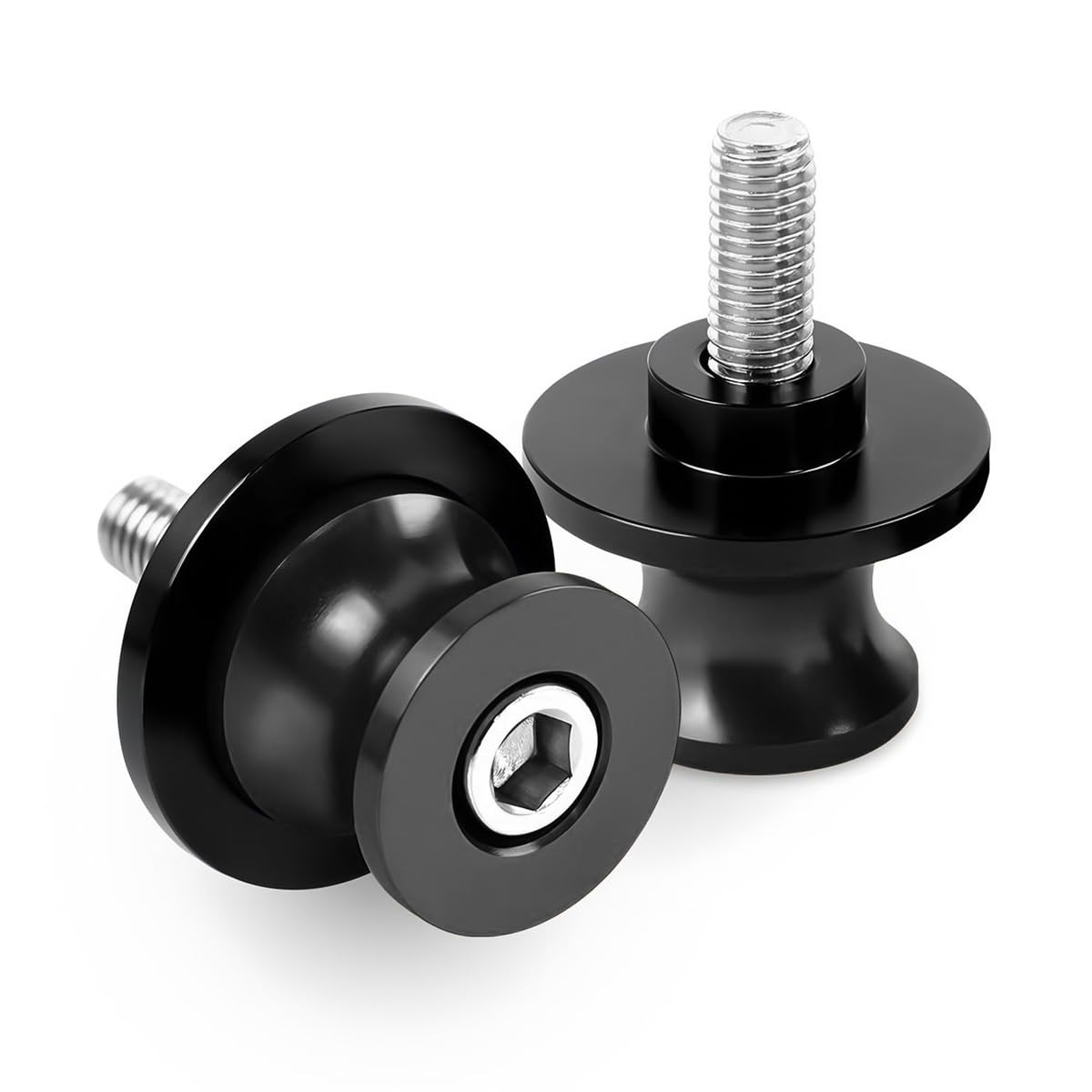 JNNJ 2 Stück Schwingenschutz 8mm Motorrad, Motorrad Cnc Heckständer Schwinge Spool Sliders Stand, Motorrad Cnc Schieberegler Unterstützung Schwingarmspulen(Schwarz) von JNNJ