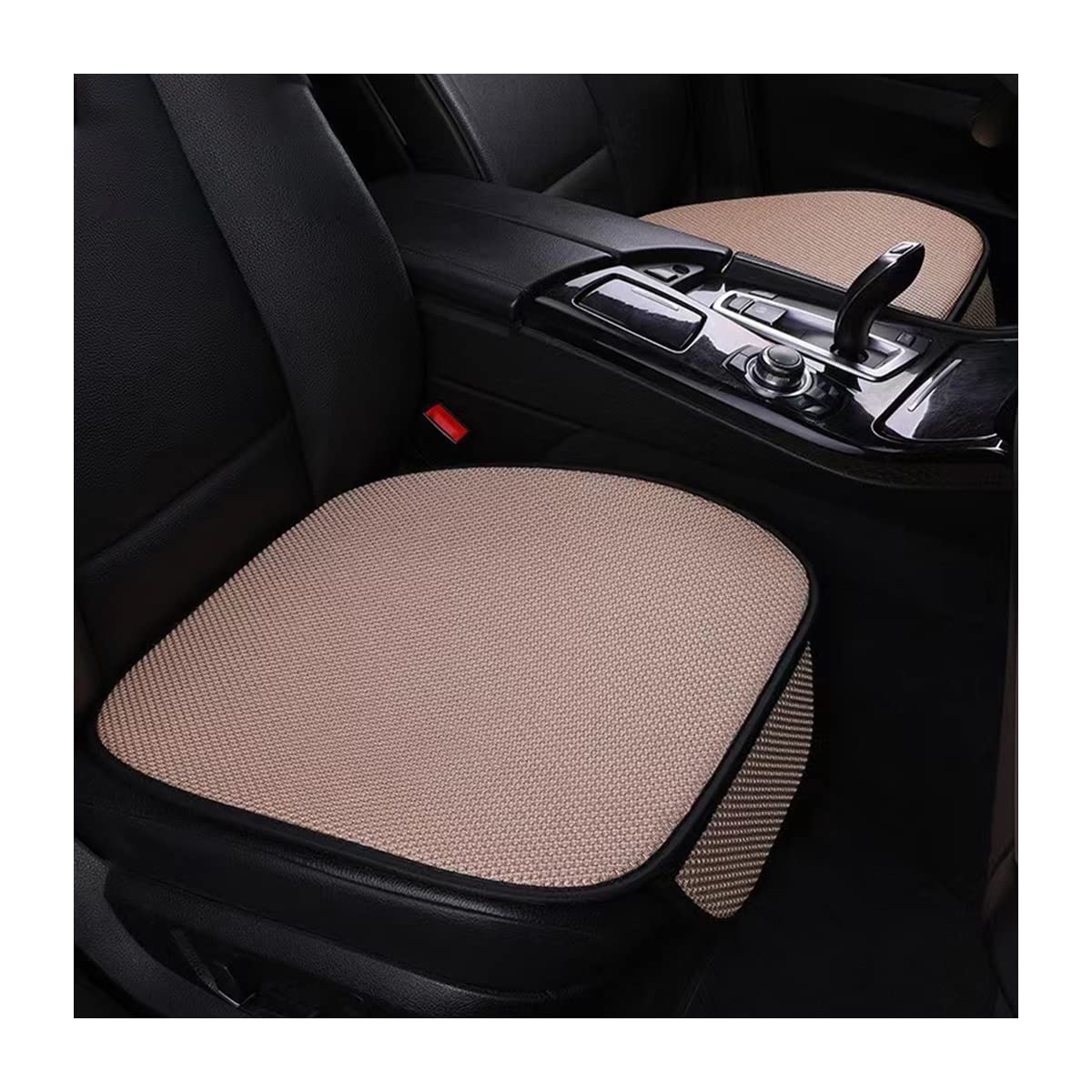 JNNJ 2 Stück Sitzkissen Auto Vordersitze, Auto Sitzauflage Sitzkissen Sitzbezüge Avec Fond Antidérapant, Anti Rutsch Autositzschoner, Für Auto Vordersitz(Beige) von JNNJ