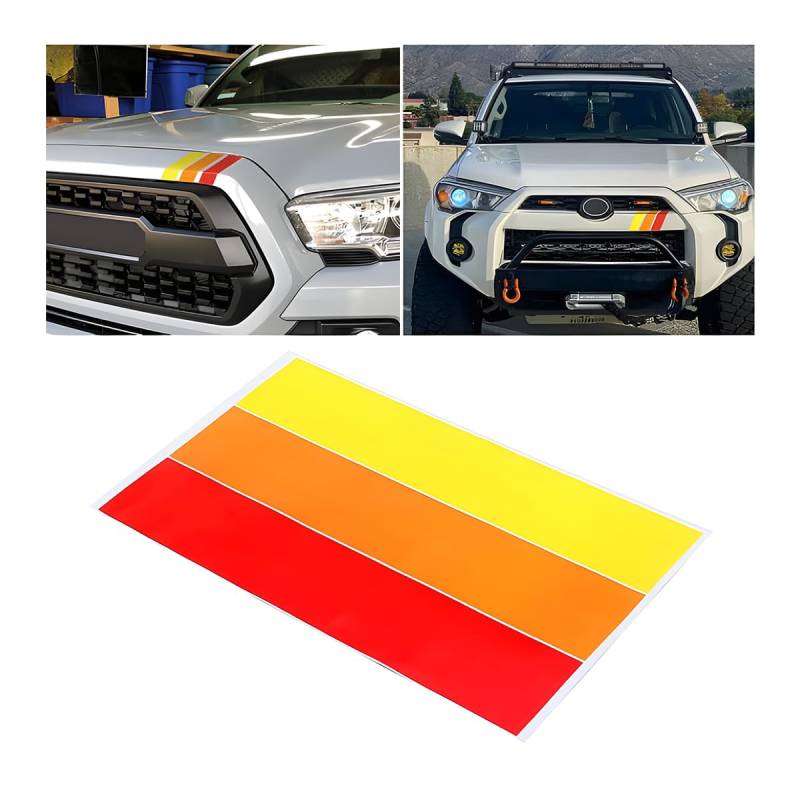 JNNJ 2Pcs Spiegel Tuning Stripes Autoaufkleber, Auto Aufkleber Reflektierende Streifen, Auto Farbig Streifen Abziehbild, Auto 3-Farben-Balken Stripes Aufkleber(Rot) von JNNJ