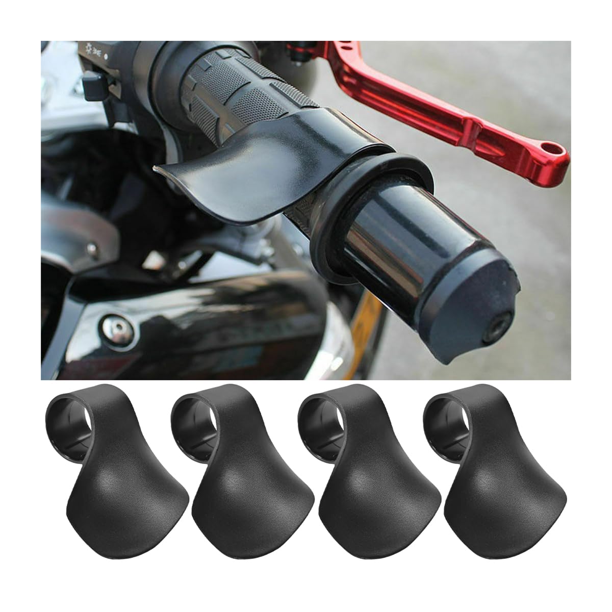 JNNJ 4Pcs Motorräder Tempomat Daumenstütze, Gasgriff Hilfe Aide Control Grip, Universal Motorrad Fahrhilfe Daumenstütze, Motorrad Gasgriffassistent Handgelelenkstütze von JNNJ