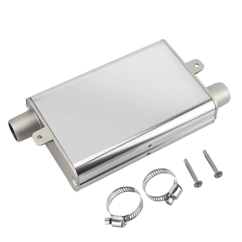 JNNJ Abgasschalldämpfersatz Für Dieselheizung, Abgasschalldämpfer Für Standheizung Aus Aluminiumlegierung, Auspuffschalldämpfer 24mm Generator-Schalldämpfer(Silber) von JNNJ