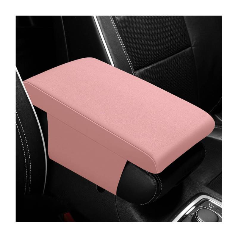 JNNJ Auto Mittelkonsolenpolster, Universal Auto Mittelkonsole Armlehne Schutz Armlehnenbezüge Auto Armlehnenbox Pad, Memory Foam Leder Armlehne Abdeckung Für Fahrzeug(Rosa) von JNNJ