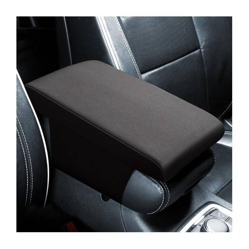 JNNJ Auto Mittelkonsolenpolster, Universal Auto Mittelkonsole Armlehne Schutz Armlehnenbezüge Auto Armlehnenbox Pad, Memory Foam Leder Armlehne Abdeckung Für Fahrzeug(Schwarz) von JNNJ