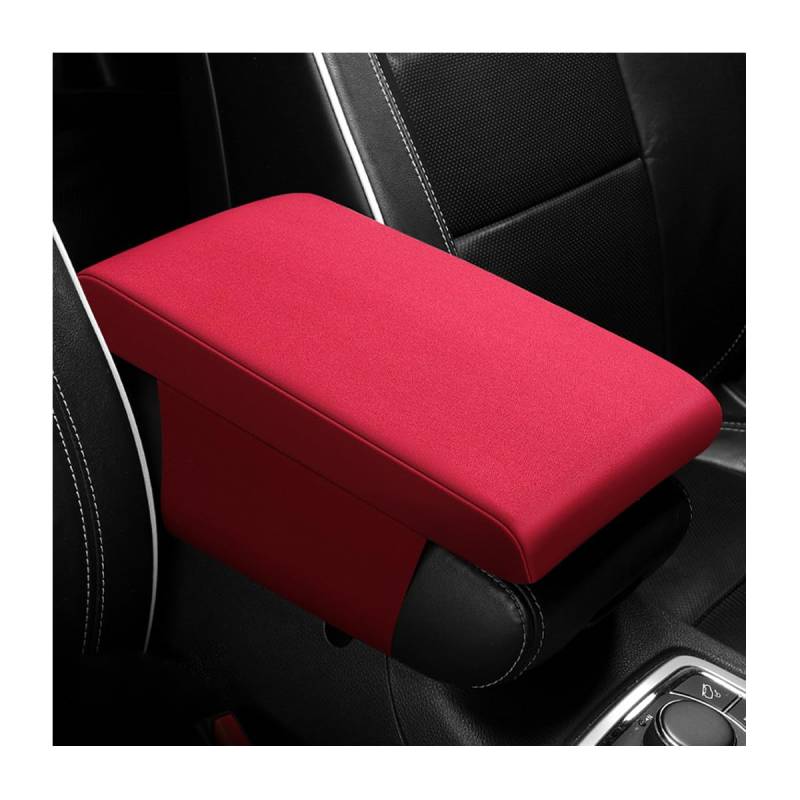 JNNJ Auto Mittelkonsolenpolster, Universal Auto Mittelkonsole Armlehne Schutz Armlehnenbezüge Auto Armlehnenbox Pad, Memory Foam Leder Armlehne Abdeckung Für Fahrzeug(Weinrot) von JNNJ