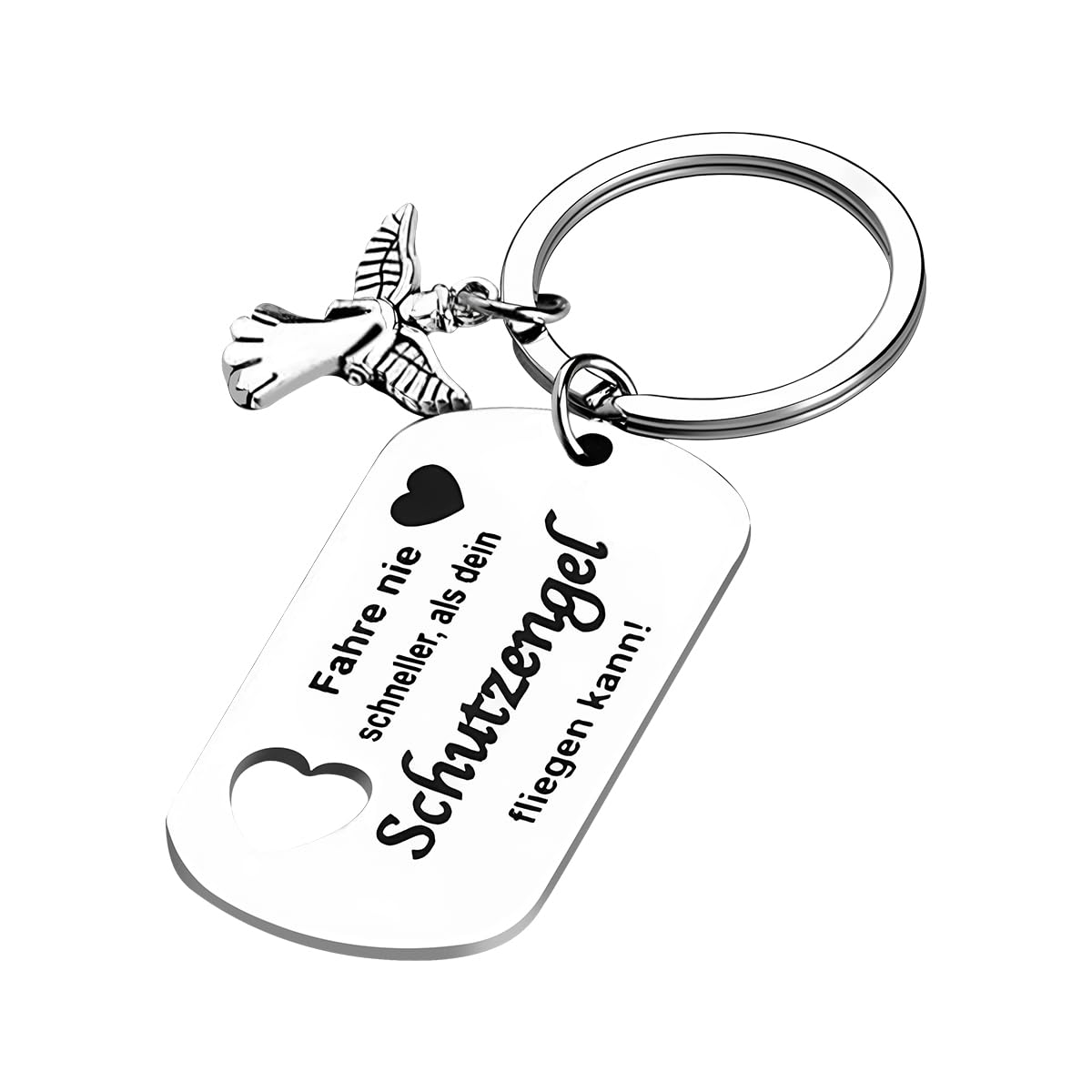 JNNJ Autoschlüsselanhänger, Kreatives Autozubehör Metall-Schlüsselanhänger, Auto Personalisiert Edelstahl Key Chains, Glücksbringer Schutzengel Autoschlüsselanhänger, Schlüsselring Engelsanhänger von JNNJ