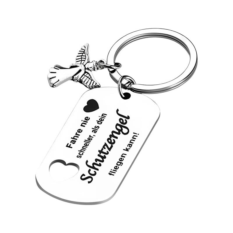 JNNJ Autoschlüsselanhänger, Kreatives Autozubehör Metall-Schlüsselanhänger, Auto Personalisiert Edelstahl Key Chains, Glücksbringer Schutzengel Autoschlüsselanhänger, Schlüsselring Engelsanhänger von JNNJ