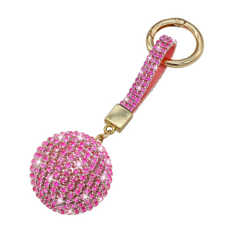 JNNJ Crystal Auto Schlüsselanhänger, Bling Bling Schlüsselanhänger, Strass Schlüsselanhänger Mit Kristall-Anhänger, Autos Schlüssel Dekorationen für Mädchen(Rosa) von JNNJ