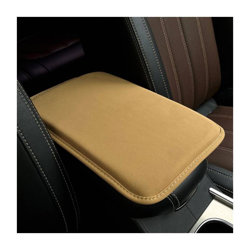 JNNJ Universal Center Console Lederpolster, Wasserdichte Auto Armlehne Sitz Box Cover Schutz, Interior Auto Mittelkonsolenabdeckung für die Meisten Fahrzeuge(Gelb) von JNNJ