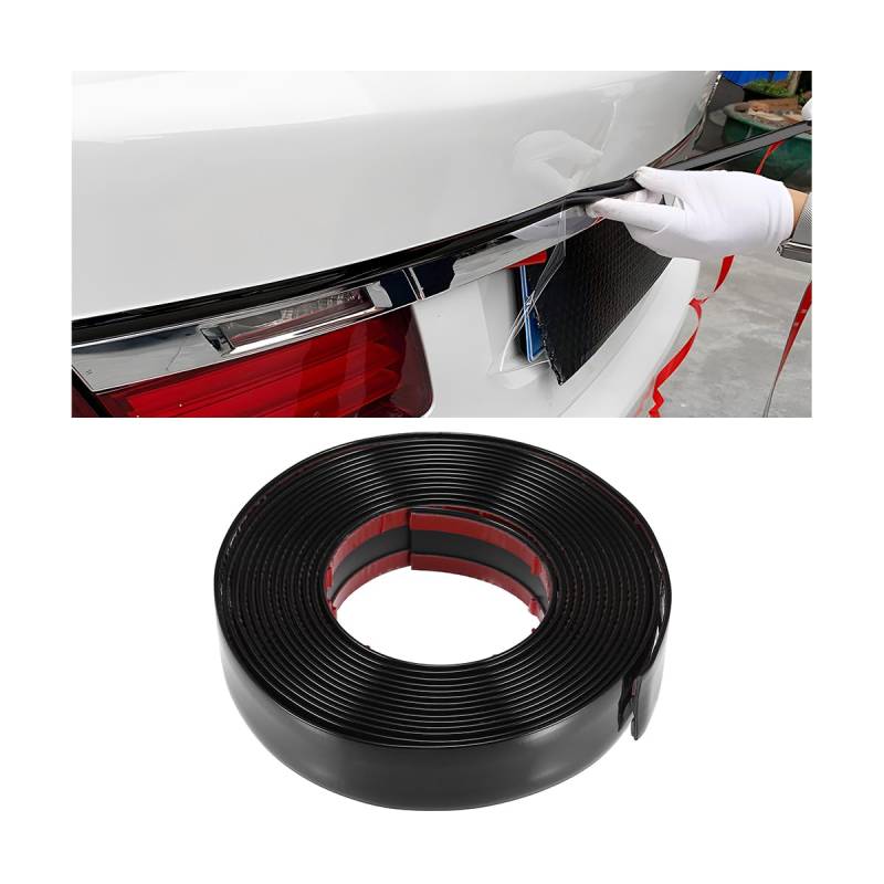 JNNJ Zierleiste Chrom, Universal Auto Flexibel Klebeband Leisten Chrom, Auto Styling Strip Zierleiste Chromleiste, Auto Chromleiste Stoßstange Selbstklebend(Schwarz) von JNNJ