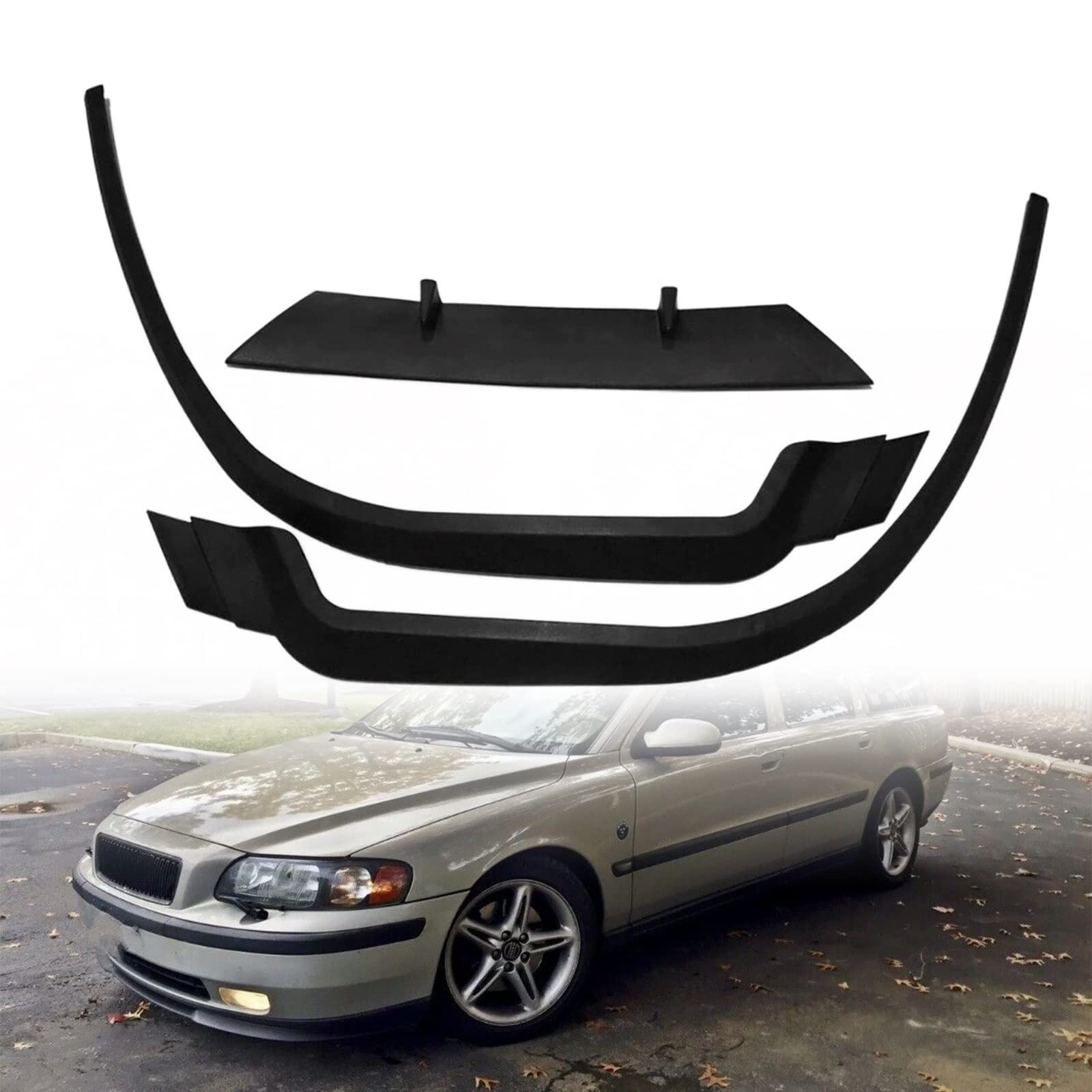 JOBOUND 3 Stück Auto FRONTSPOILER STOßSTANGE LIP Euro Spoiler Lippe Universal Body Kit for Volvo S60R V70 CUPRA R Frontspoiler von JOBOUND