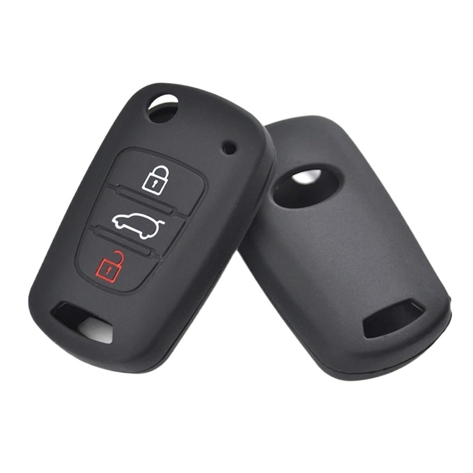 Schlüsselgehäuse, 3 Tasten Silikon Schlüsseletui Abdeckung Keyless Fob Shell, for Kia Soul Venga Picanto Rio, for Sorento, for Ceed Sportage, for Hyundai i20 i30 Veloster ix20 von JOBOUND