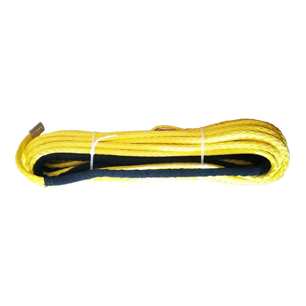 Windenseil 12mm x 45m Plasma Winch Seil, synthetisches Seil for 4WD-Räder, Motorteil-Accessary, Ersatzteile mit starkem Windenseil (Color : Yellow) von JODEOL