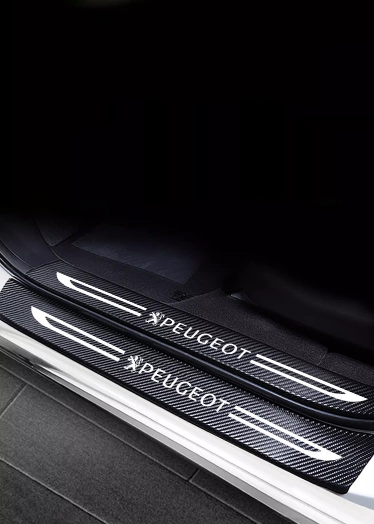 Auto Einstiegsleisten Schutzfolie für Peugeot 408, 8-Teiliges Set Auto Carbon Fiber Türschwelle Pedal Aufkleber Lackschutz-Dekoraufkleber für Autotür Kantenschutz Einstiegsleisten Schutz (408) von JOHLCR