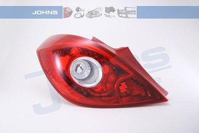 Johns Heckleuchte rot/weiß ohne Lampenträger [Hersteller-Nr. 555787-1] für Opel von JOHNS