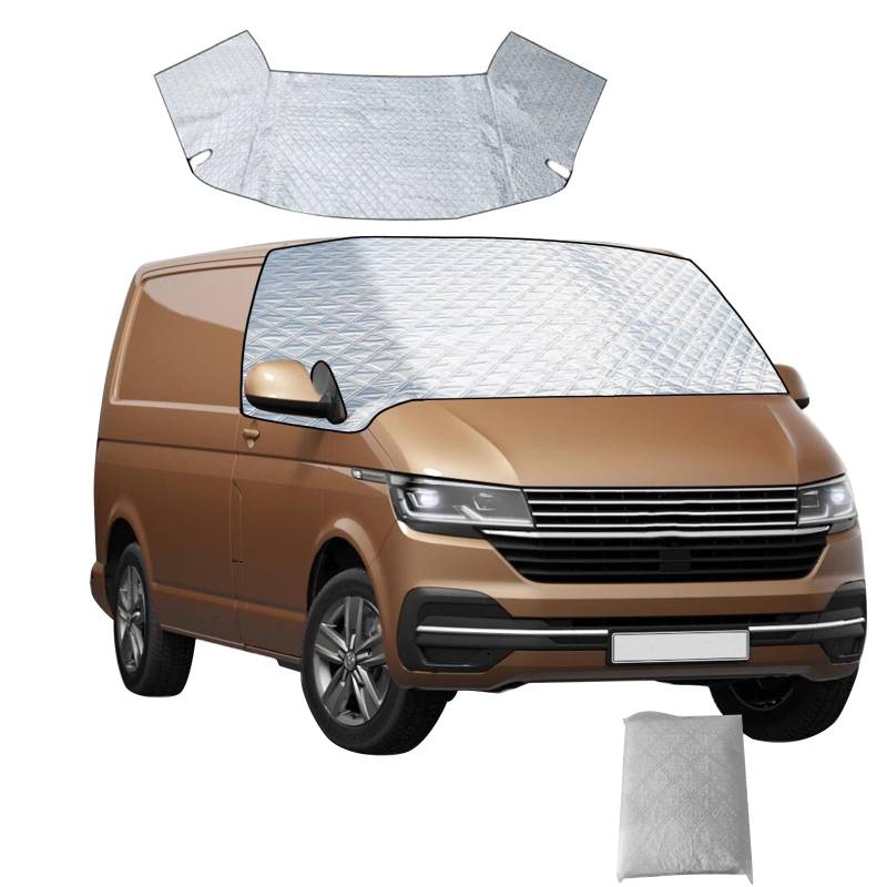 Windschutzscheibenabdeckung für VW T6 Transporter Windschutzscheibenabdeckung Anti Frost Eisstaub Fensterabdeckung Sonnenschutz für VW T6 2016-2022 Wohnmobil Vans (Silber) von JOJOCY