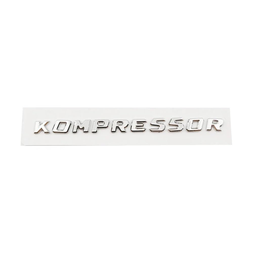 Auto 3D ABS KOMPRESSOR Logo Abzeichen Aufkleber für C180 C200 C230 CLK200 SLK200 SLK200 SLK230 CLS350 E300 SL350 (kleine Größe Silber) von JOJTETTY