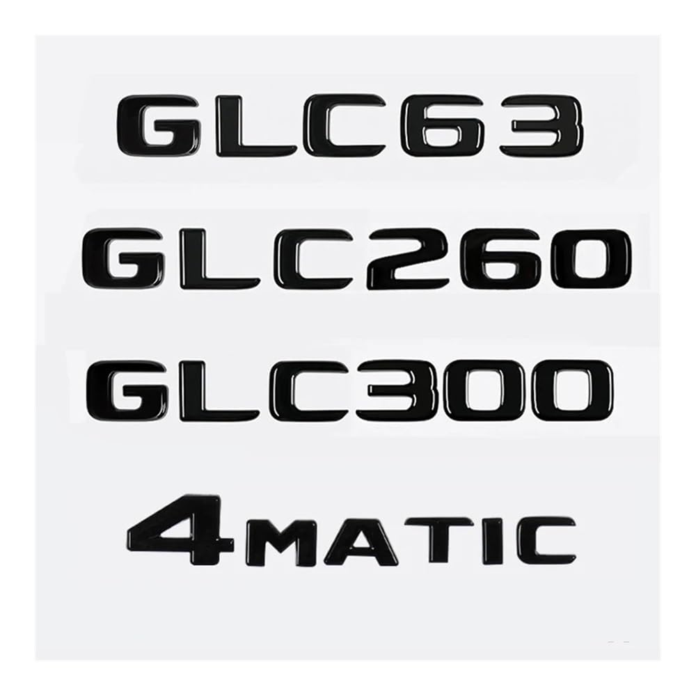 Auto Gepäckraum Wort Logo Abzeichen Aufkleber für GLC GLC63 GLC200 GLC220 GLC250 GLC260 GLC300 GLC350 X253 X254 (glänzend schwarz, GLC250) von JOJTETTY