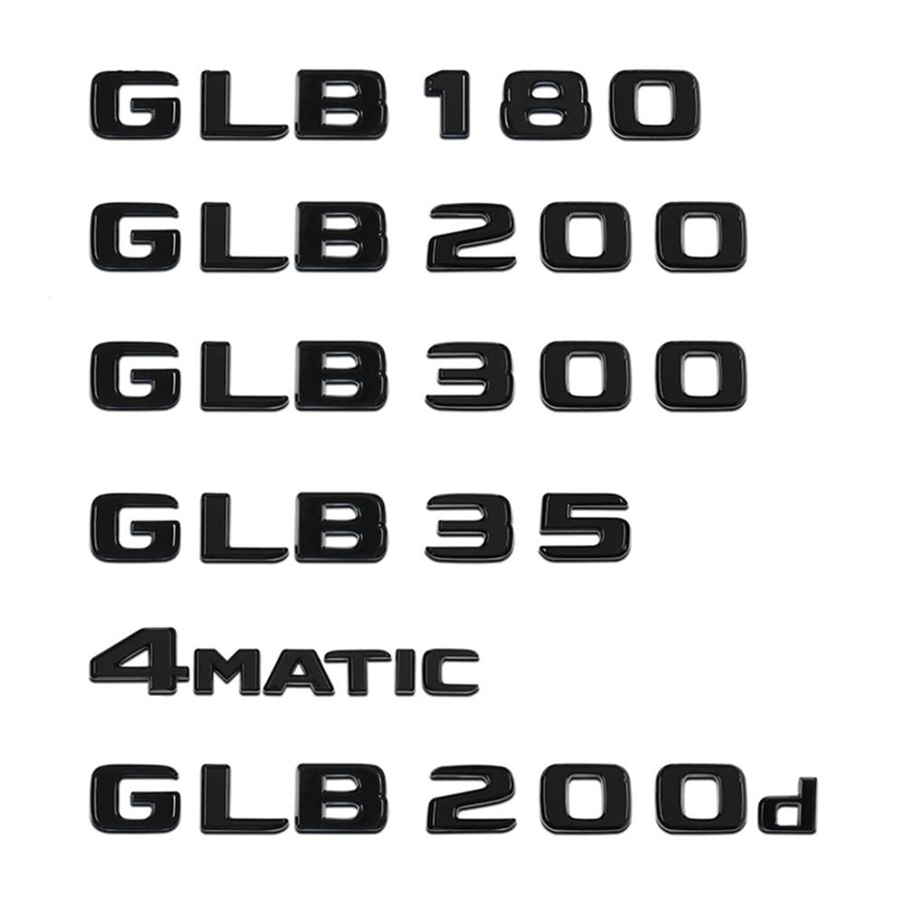 Auto-Kofferraum-Logo, Emblem, Aufkleber für GLB GLB35 GLB180 GLB200 GLB220 GLB250 GLB260 GLB300 X247 (Chrom, GLB180) von JOJTETTY