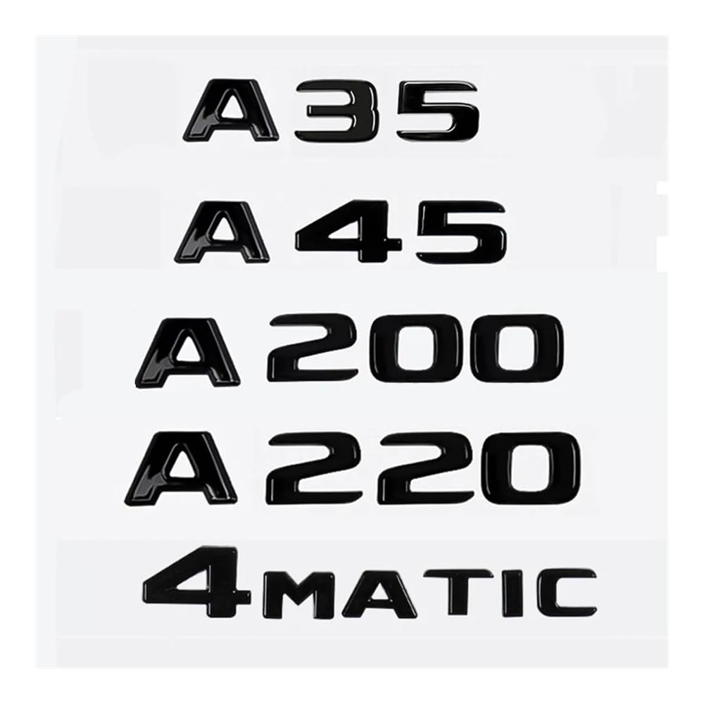 Auto Kofferraum Wort Logo Abzeichen Aufkleber für A Klasse A45 A35 A160 A180 A200 A220 A250 A260 W168 W169 W177 (Chrom, A200) von JOJTETTY