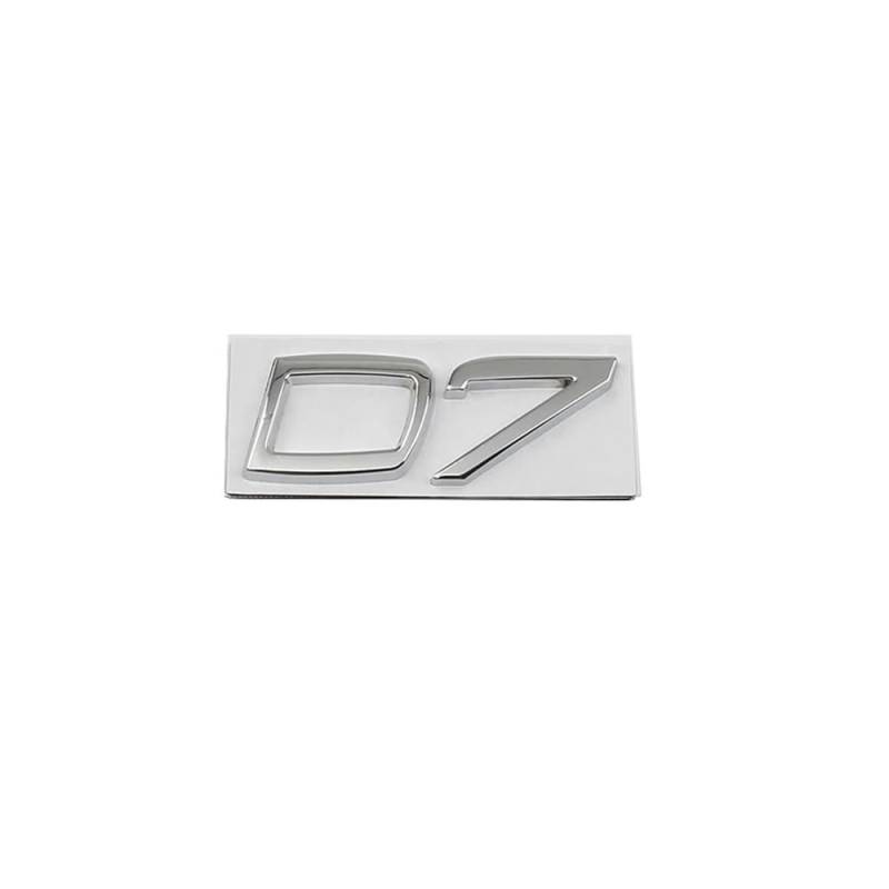 Auto Metall D2 D3 D4 D5 D6 D7 Wörter Logo Badge Emblem Aufkleber für S40 S60 S80 S90 XC40 XC60 XC90 V40 V60 V70 V90 C30 (D7 Chrom) von JOJTETTY