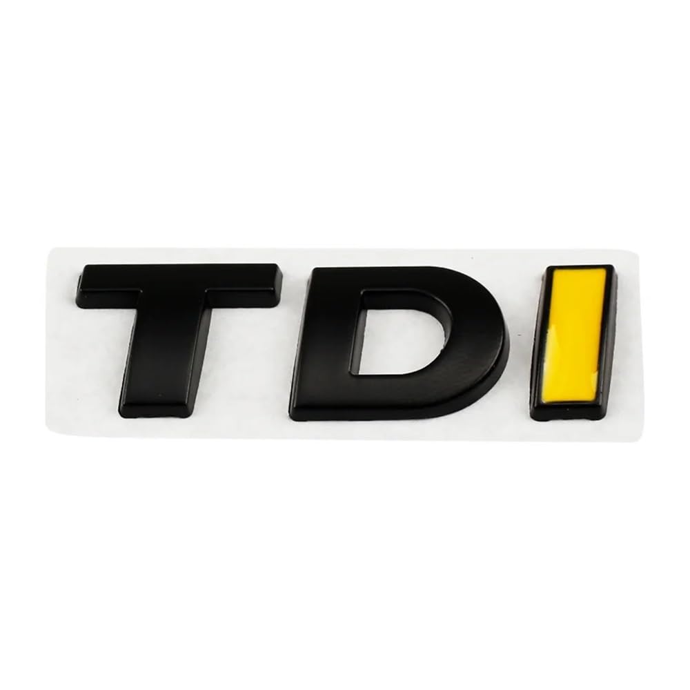 Auto Metall TDI Kofferraum Buchstaben Logo Badge Emblem Aufkleber für Volkswagen VW T-ROC Passat Jetta Touareg Tiguan Polo CC Bora (E) von JOJTETTY