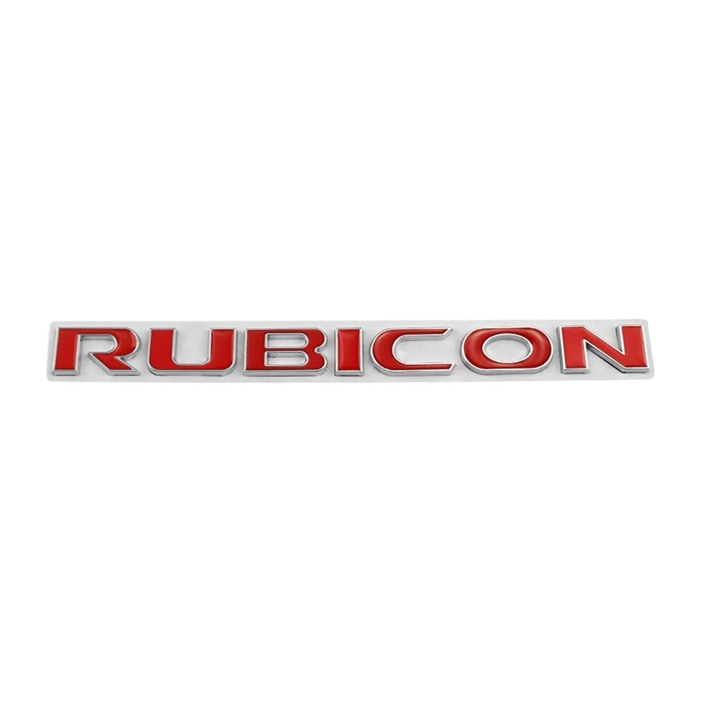 Auto-Metallkörper-Logo-Aufkleber, Embleme, Aufkleber für Wrangler Rubicon Unlimited 4x4 JK JL JT 2021 2022 2023 2024 Teile (Rot-Silber) von JOJTETTY