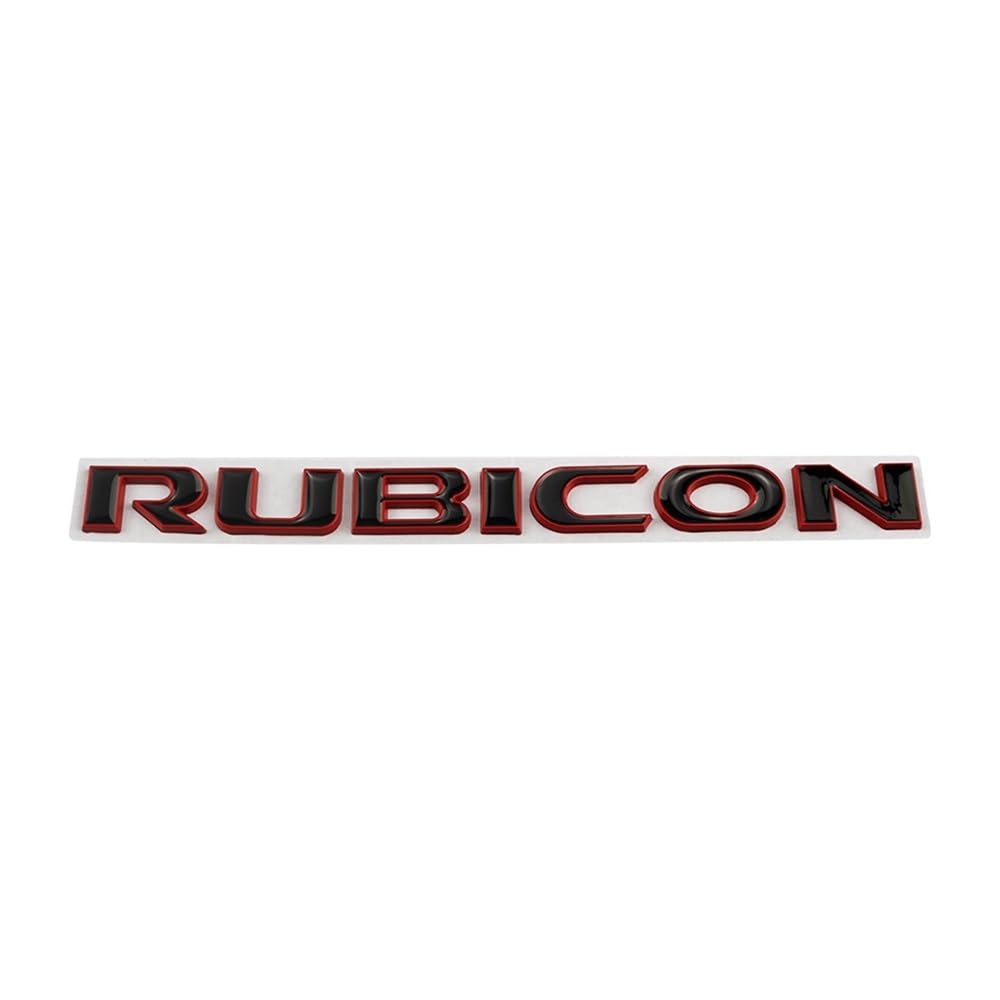 Auto-Metallkörper-Logo-Aufkleber, Embleme, Aufkleber für Wrangler Rubicon Unlimited 4x4 JK JL JT 2021 2022 2023 2024 Teile (schwarz-rot) von JOJTETTY