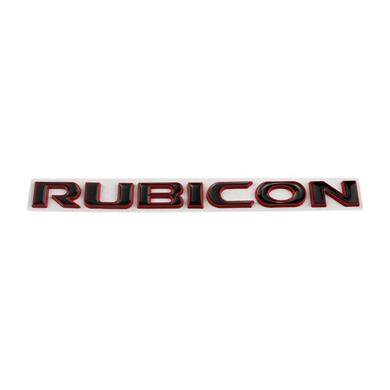 Auto-Metallkörper-Logo-Aufkleber, Embleme, Aufkleber für Wrangler Rubicon Unlimited 4x4 JK JL JT 2021 2022 2023 2024 Teile (schwarz-rot) von JOJTETTY