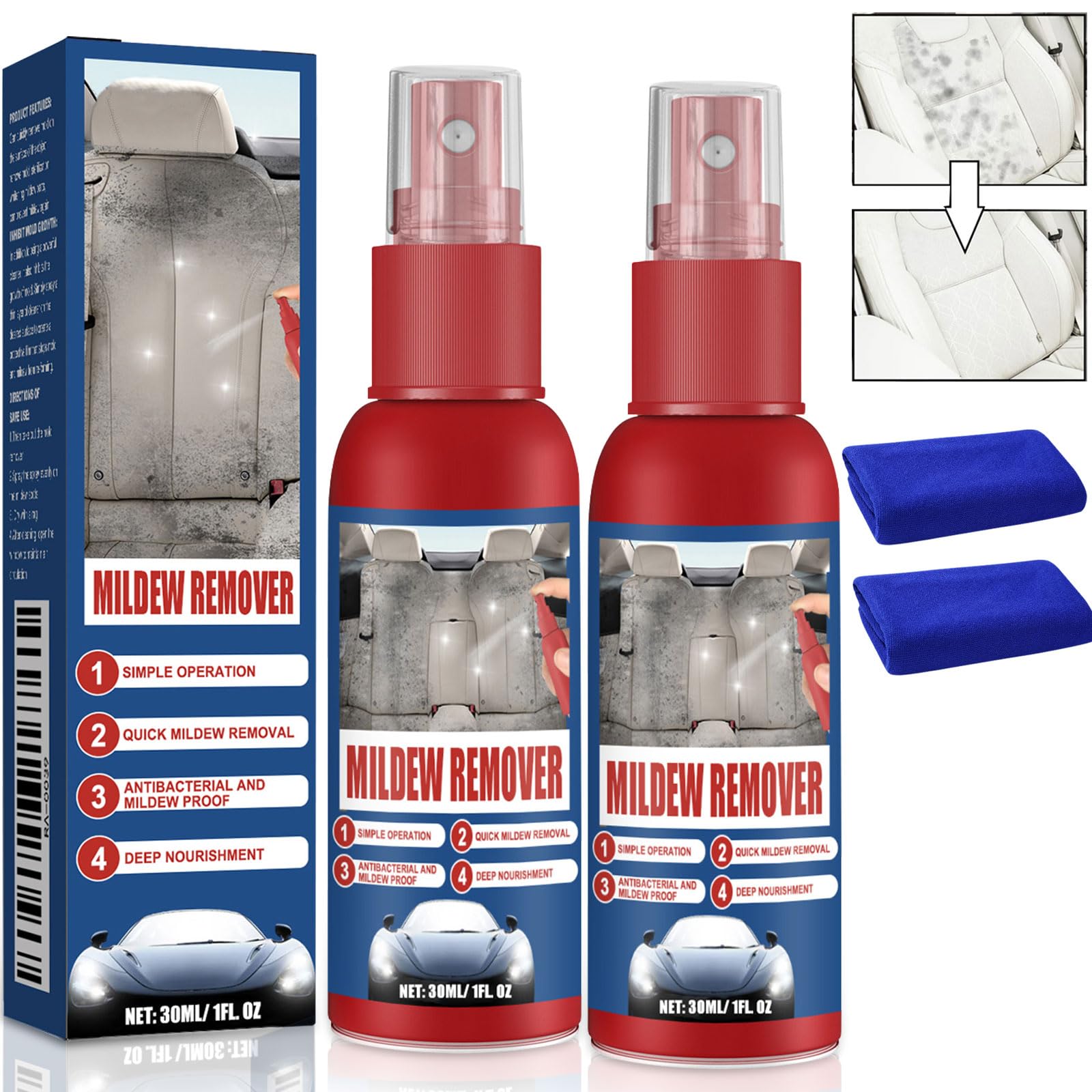 JOKILY Auto Innenreiniger, Auto Schimmel Entferner, Multifunctional Car Foam Cleaner, Auto Schimmel Entferner, Starker Schaum Foam Cleaner für Autoinnenraum, Haus, Leder, Küche von JOKILY