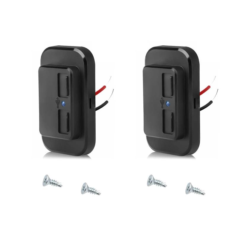 JOLIGAEA 2 Stück Dual USB Ladegerät Steckdose, 12V-24V 4.8A Auto Steckdose, Wasserdicht USB Ladebuchse Panel für Fahrzeuge KFZ Boot Motorrad Wohnmobil von JOLIGAEA