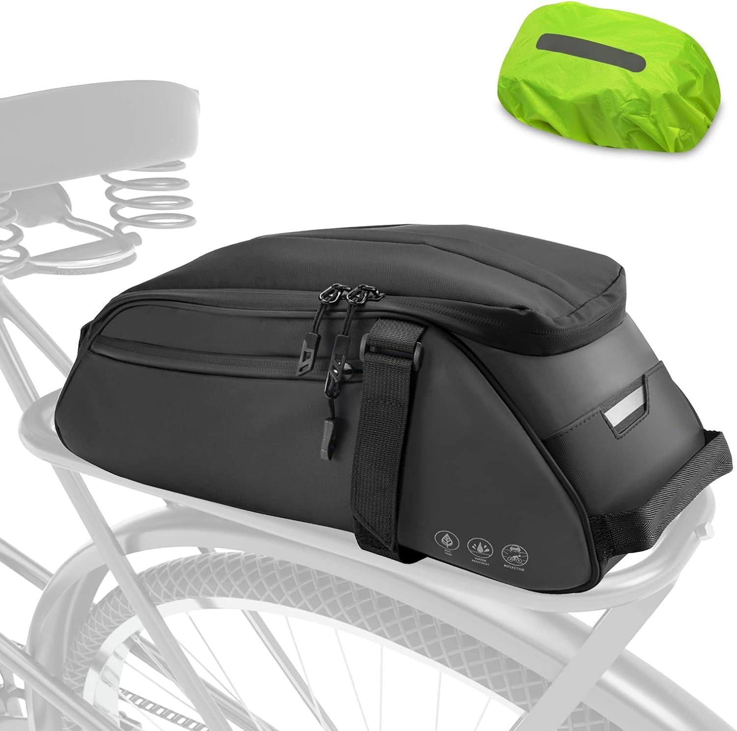 JOLY FANG Fahrrad Gepäckträgertasche, 8L Multifunktionale Fahrradtaschen für gepäckträger, Wasserdicht & Reflektierend fahrradtasche gepäckträger Rucksack Handtasche mit Regenschutz von JOLY FANG
