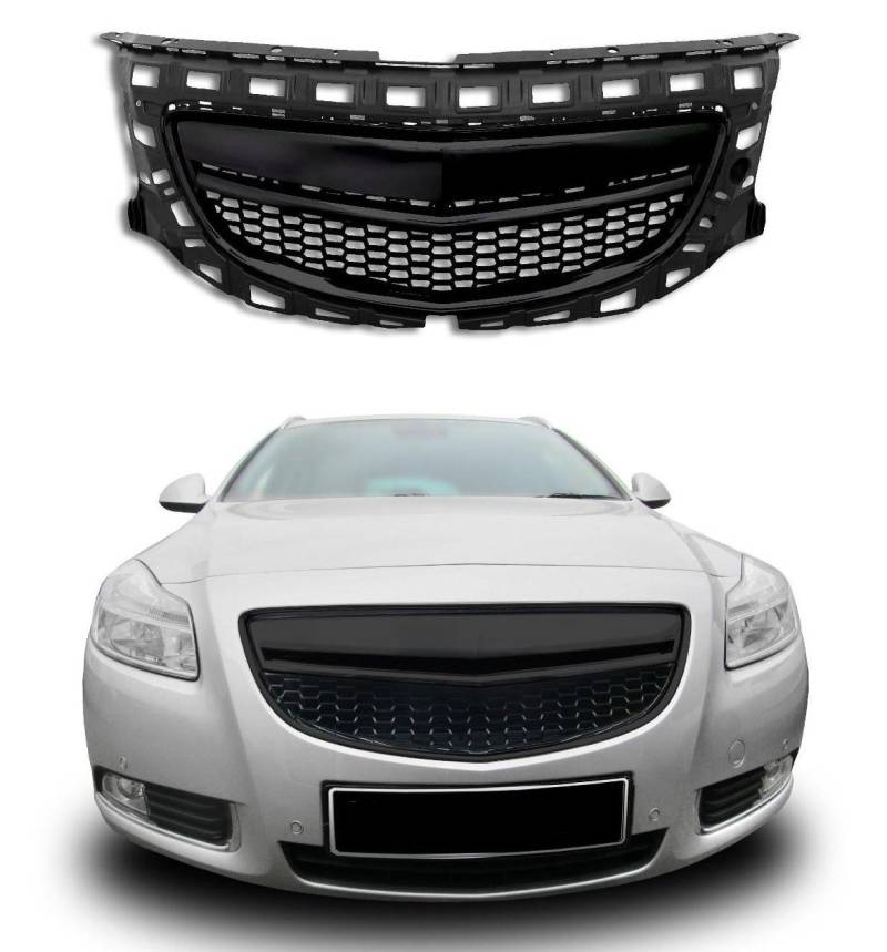 Für Opel Insignia Kühlergrill Sportgrill Front Grill Waben Gitter in Schwarz von JOM Car Parts & Car Hifi GmbH