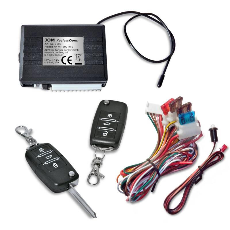 JOM Car Parts & Car Hifi GmbH 7105 Keyless Open, Funkfernbedienung für vorhandene Original-Zentralverriegelung, universal, mit 2 Klappschlüssel von JOM Car Parts & Car Hifi GmbH