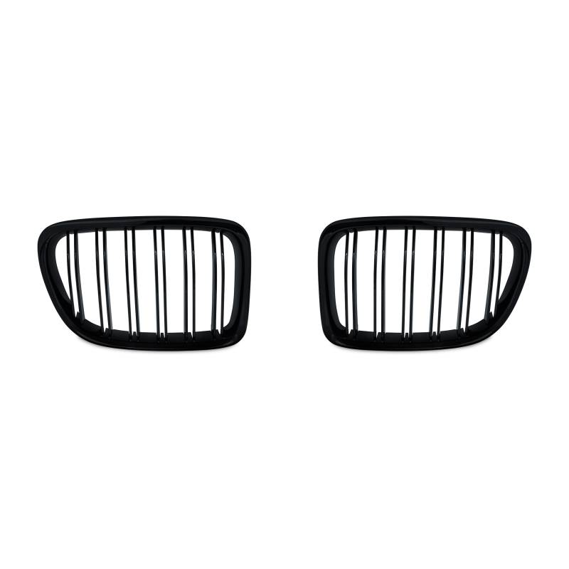 Kühlergrill DOPPELRIPPE Schwarz Glanz für BMW X1 E84 2009-2015 von JOM Car Parts & Car Hifi GmbH