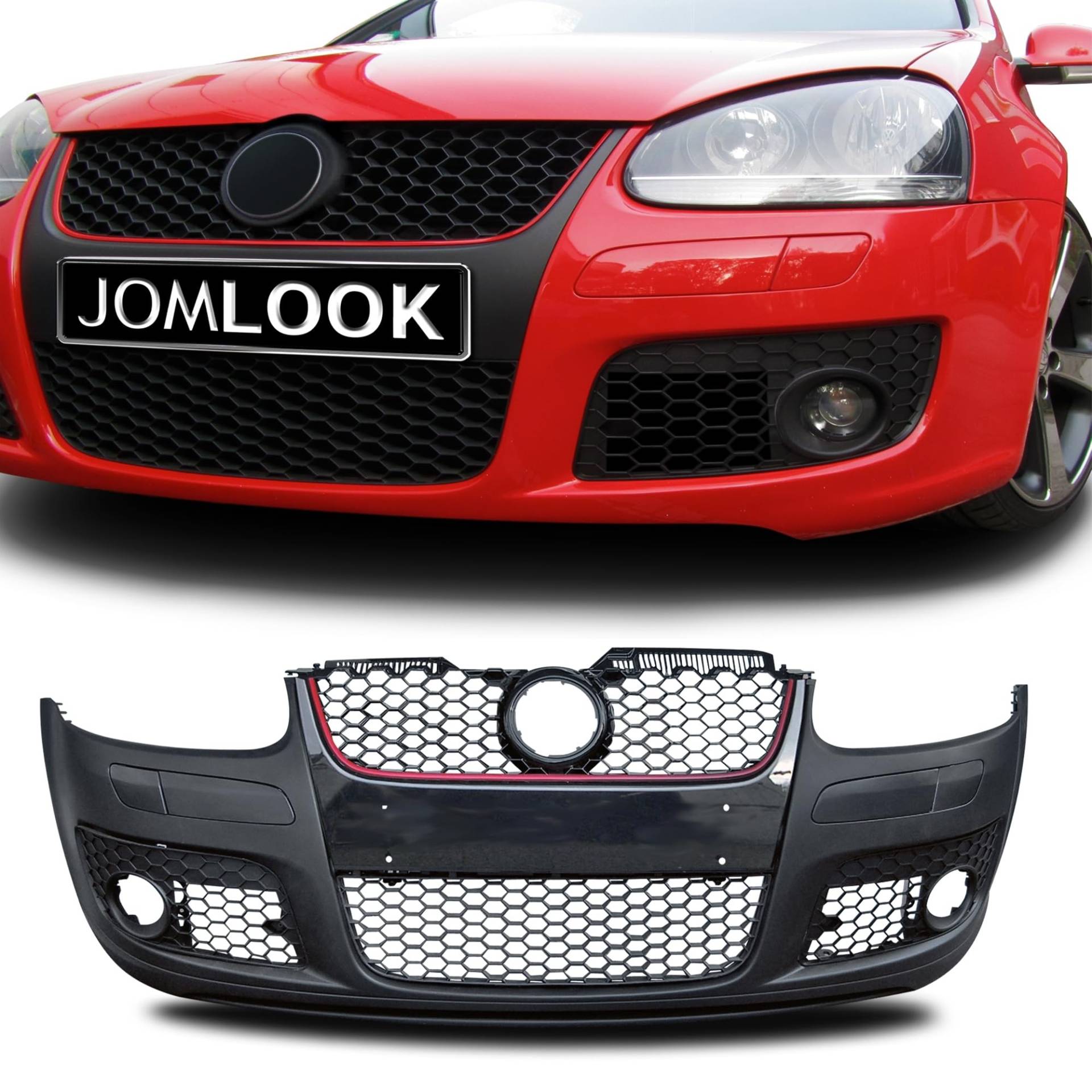 JOM 1K1807103JTI Stoßstange vorne passend für Golf 5 im Sport-Design inkl. Waben-Kühlergrill mit ABE von JOM Car Parts & Car Hifi GmbH