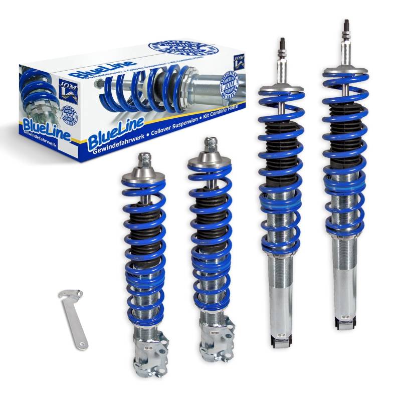 JOM Car Parts & Car Hifi GmbH 741000 Kit Suspension Combiné Fileté Blueline Réglable en Hauteur - Amortisseurs et Ressorts Avant et Arrière von JOM Car Parts & Car Hifi GmbH