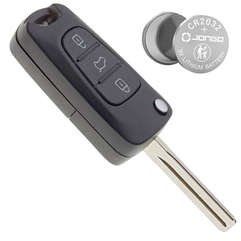 JONGO - Autoschlüssels, Jongo Schlüsselgehäuse Gehäuse Schutzhülle von Fernbedienung kompatibel mit Kia Picanto, Sorento, Optima, Sportage und Soul mit eine Batterie CR2032 von JONGO