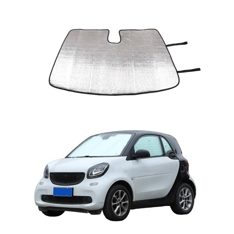 Auto Windschutzscheibe Sonnenschirm & Auto Sonne Schatten volle Fenster Schattierungen für Benz Smart 2009-2021, UV-Strahlen Sonnenblende Protector (Für Frontscheibe C) von JONKOKO