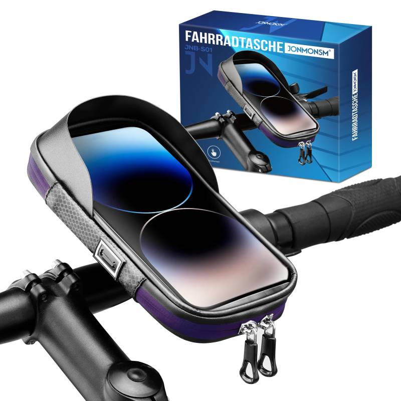 JONMONSM Fahrrad Rahmentasche Lenkertasche Wasserdicht Handytasche für Smartphone bis zu 7 Zoll mit TPU Sensitivem Touchscreen für Montainbikes, Rennrad, Ebikes von JONMONSM