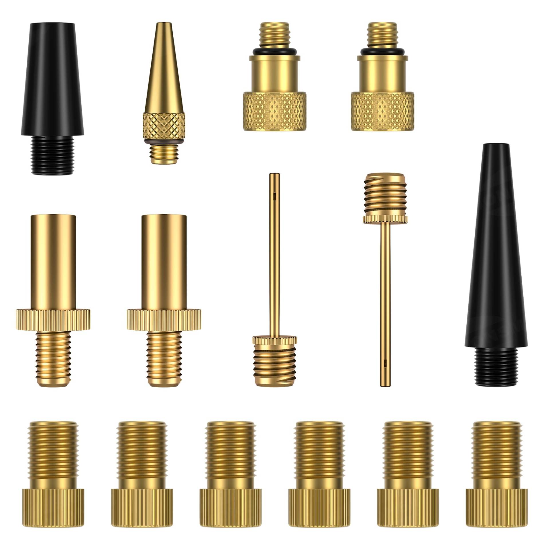 JONMONSM Fahrradventil Adapter Set, Alle Fahrrad Adapter Französisches Ventil, Autoventil Adapter und Französisches Ventil Adapter mit Sortierbox, Luftpumpe, Ballnadel und Kompressor Ventiladapter von JONMONSM