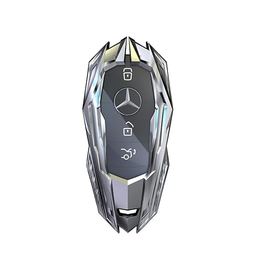 JOTYKUP Schlüsselhülle für Mercedes Benz mit Schlüsselanhänger, Mecha-Stil, Zinklegierung, Schlüsselhülle für Mercedes Benz A B C E S CLA CLK CLS GLA GLC GLE GLK SLK AMG Serie Keyless Smart Key Fob von JOTYKUP