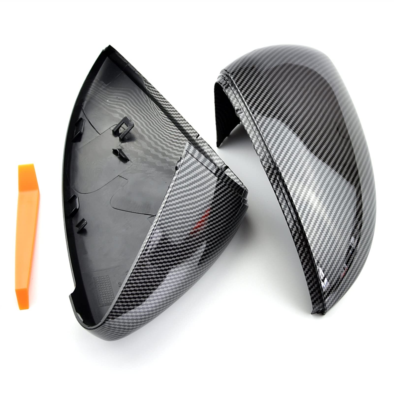 JOVERI 2 Stück Seitenspiegel-Abdeckkappen, hellschwarz, for VW, for Golf 7 MK7 7.5 GTD R GTI, for Touran L E-, for Golf Seitenspiegelabdeckungen(Carbon Look Black) von JOVERI