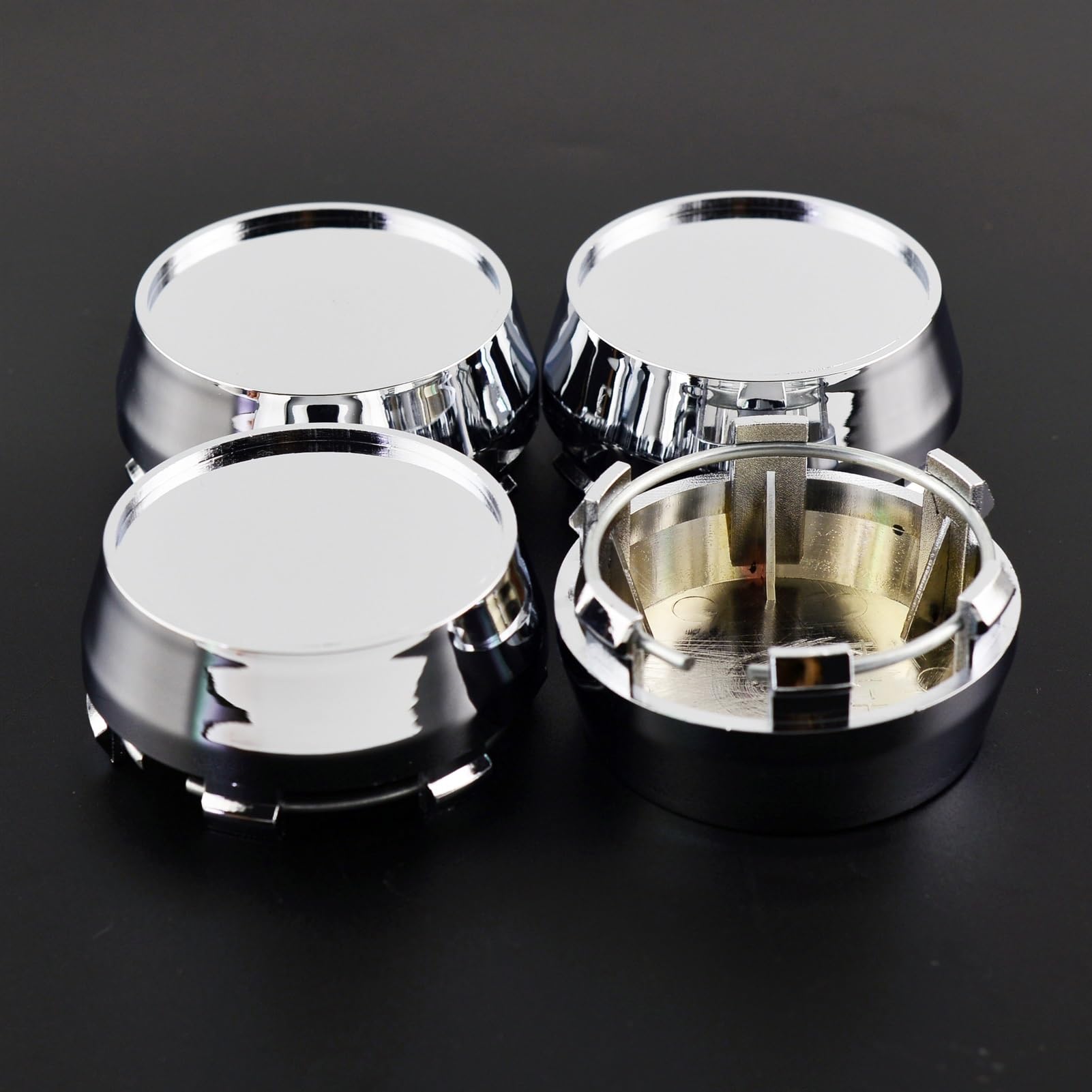 JOVERI 4 PCS 60mm 56mm Chrom Silber Auto Rad Center Hub Caps Abdeckung H-154 Felgen Auto Zubehör Radkappen-Set von JOVERI