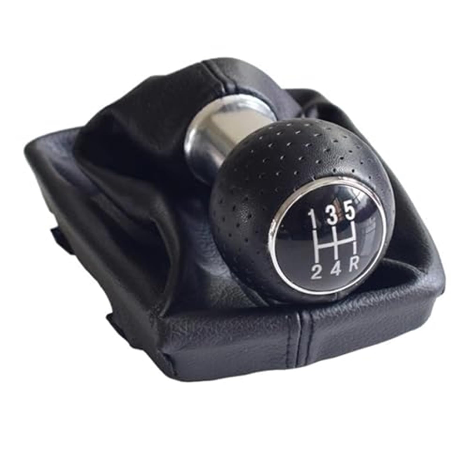 JOVERI 5-/6-Gang-Schaltknaufabdeckung, for A4 8E B6 B7 2000–2008, Handball-Ledermanschette, Autozubehör Auto-Schalthebelabdeckung(Black 5R Speed-Black) von JOVERI