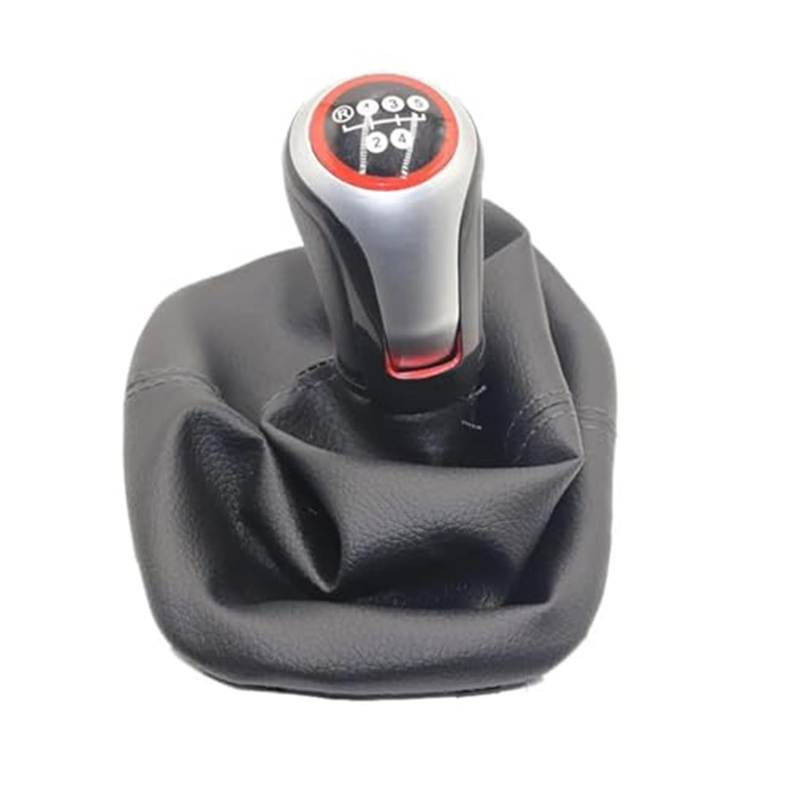 JOVERI 5 6 Gang Schaltknauf Hebel Schaltmanschette PU-Leder, for Seat, Leon Toledo 1999-2001 Schaltknauf Auto-Schalthebelabdeckung(Black R12345 Speed Type 2) von JOVERI